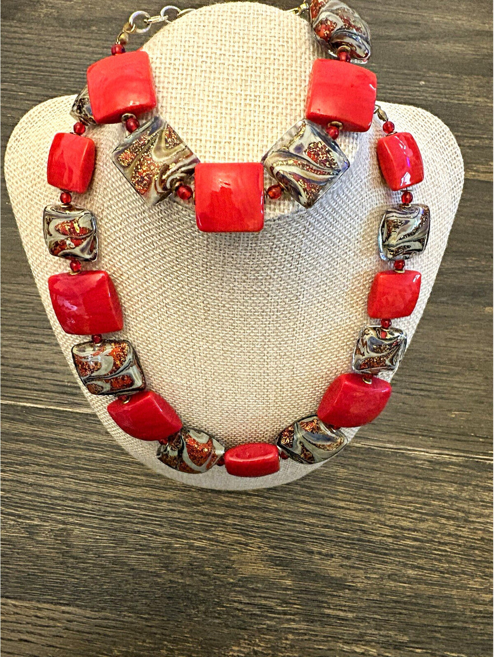 Estate Antonio Vaccari Italy Red & Murano Glass Necklace set